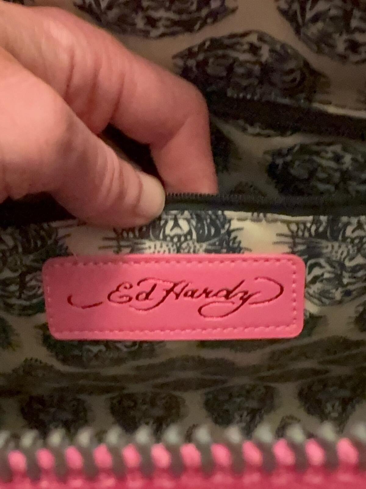 🔥 NWT ED HARDY "LOVE KILLS SLOWLY" COUTURE DENIM TOTE BAG 🔥