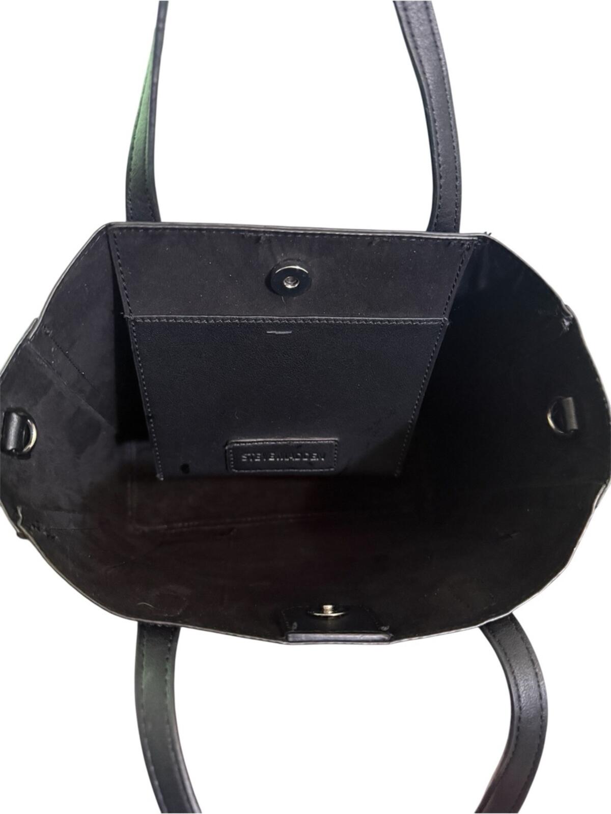Steve Madden Black Faux Leather Tote Bag
