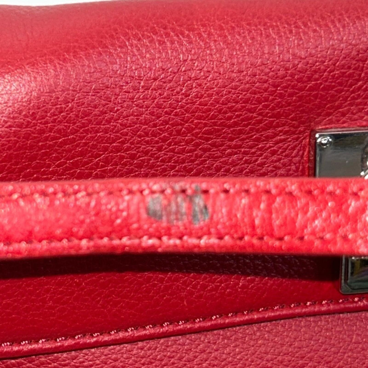 Calvin Klein Red Textured Crossbody Bag with Chain Strap