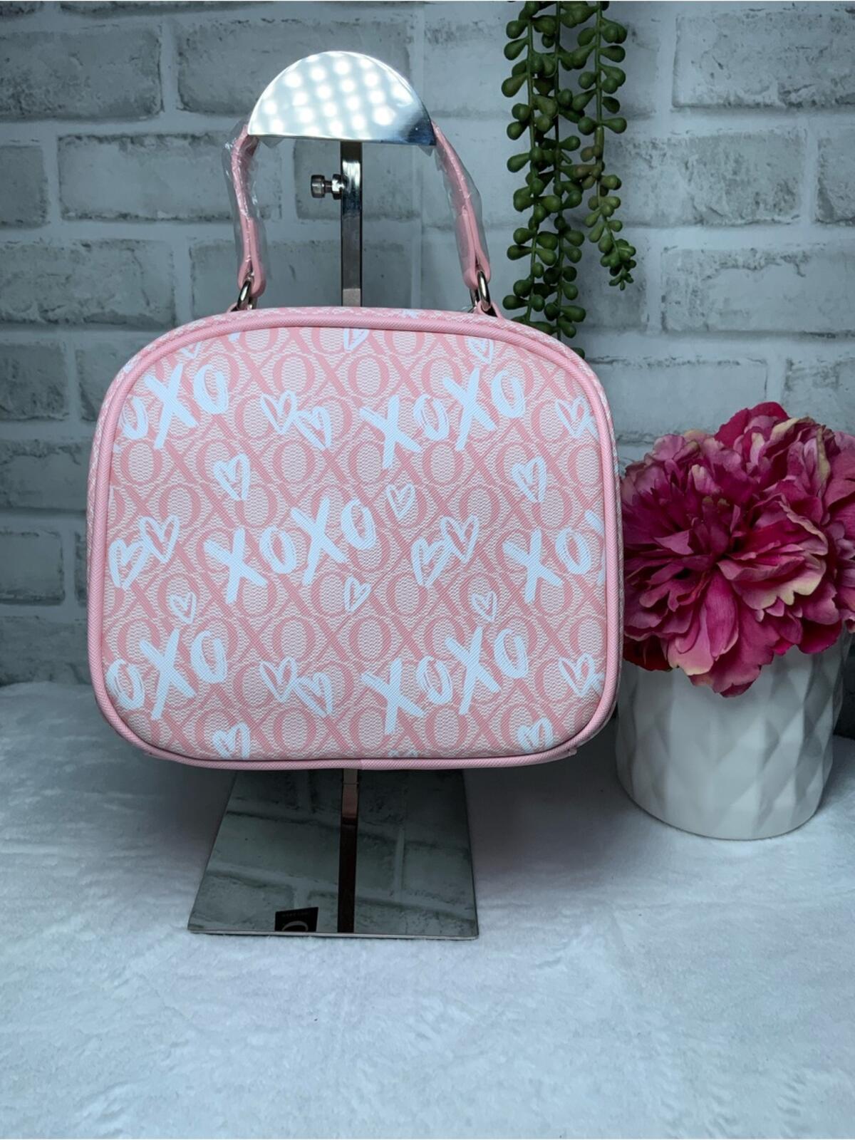 XOXO Pink and White XOXO Print Top Handle Handbag