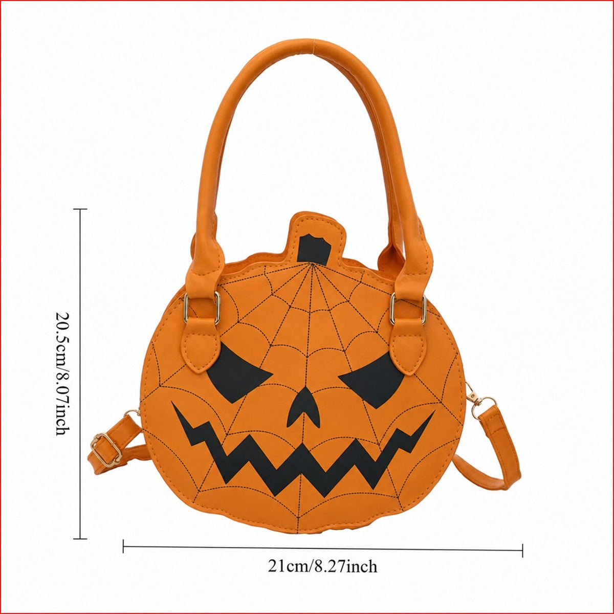 Halloween Pumpkin Shaped Orange Handbag with Spider Web Design nwot