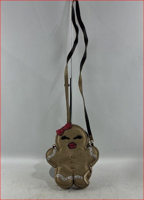 Betsey Johnson Girl Gingerbread Novelty Crossbody Bag-Champagne