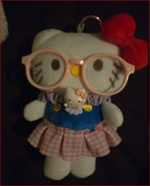 Hello Kitty Plush Doll with Pink Glasses and Dress