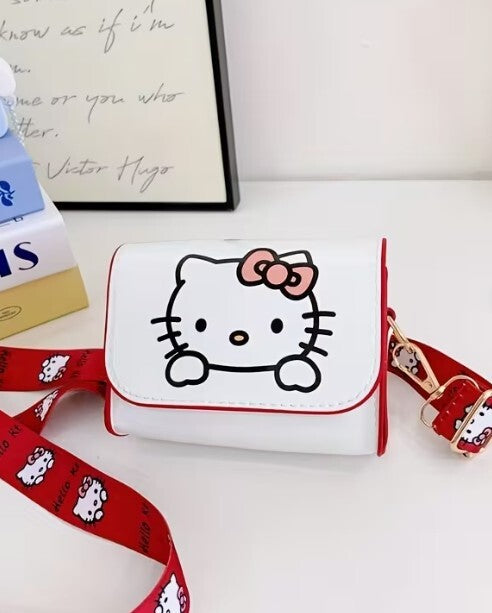 Hello Kitty Crossbody Bag with Adjustable Red Strap - Cute and Compact