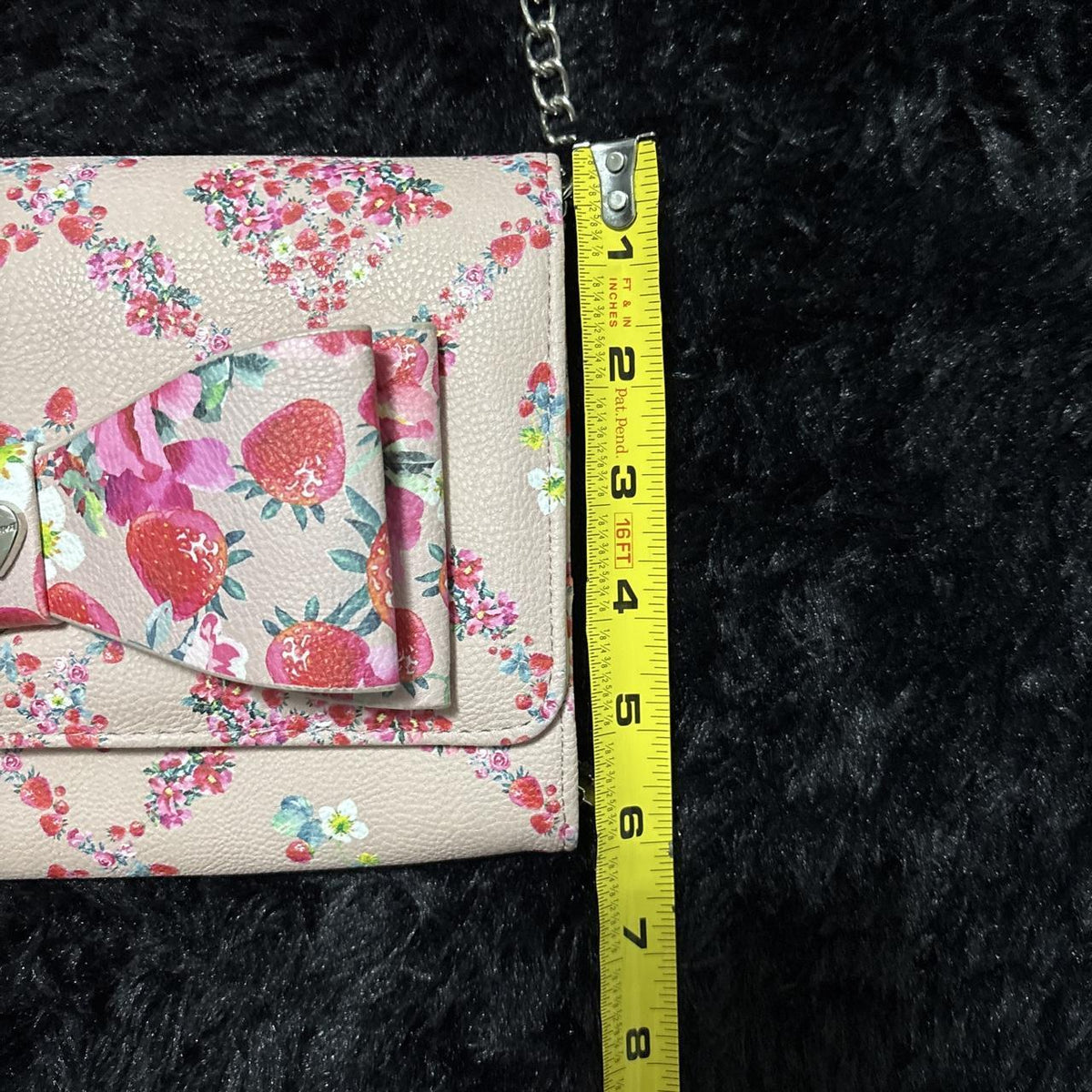Betsey Johnson Pink Floral Crossbody Bag with Bow Accent - Y2K Style