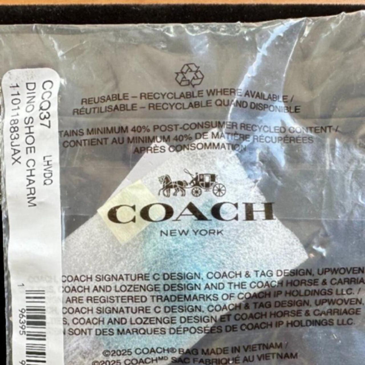 COACH Brachiosaurus Blue Dinosaur Enamel Bag Charm Keychain NWT discontinued