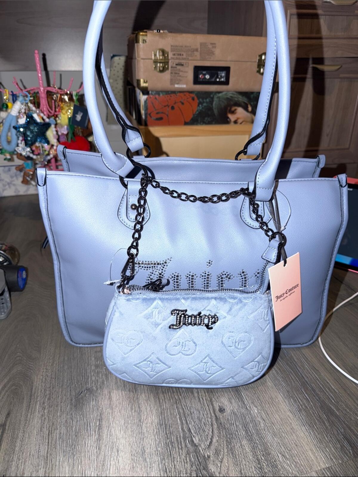 NWT Juicy Couture Lavender Tote with Removable Mini Pouch