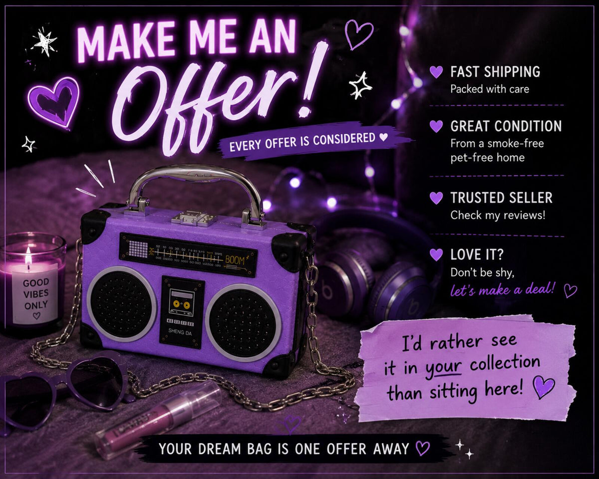 Purple Boombox Crossbody Bag Y2K Retro Radio Purse