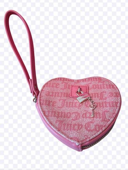 Juicy Couture Pink Heart Wristlet Crossbody Bag