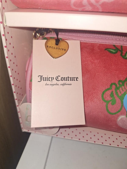 EXCLUSIVE Juicy Couture  Cherry Gift Set NWT Crossbody Bag Pink Velvet