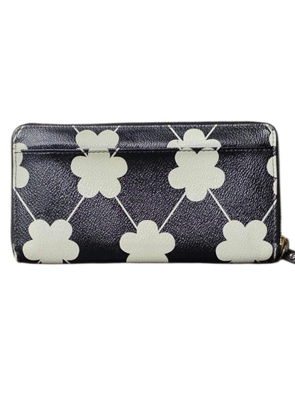 Kate Spade Grant Street Neda Floral Zip Around Continental Wallet Black White