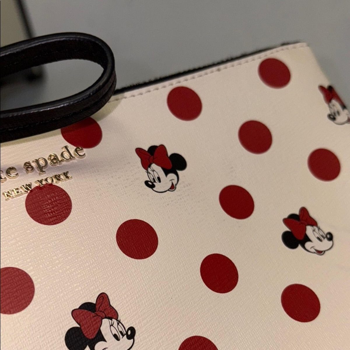 Kate Spade Disney Minnie Mouse Love My Dots Wristlet Pouch Clutch NWOT