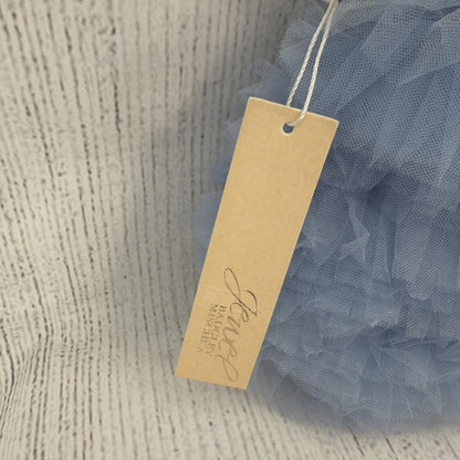 Badgley Mischka Jewel Purse Blue Tulle Ruffle Evening Bag Prom Wedding Girly