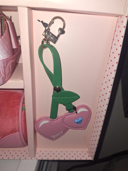 EXCLUSIVE Juicy Couture  Cherry Gift Set NWT Crossbody Bag Pink Velvet
