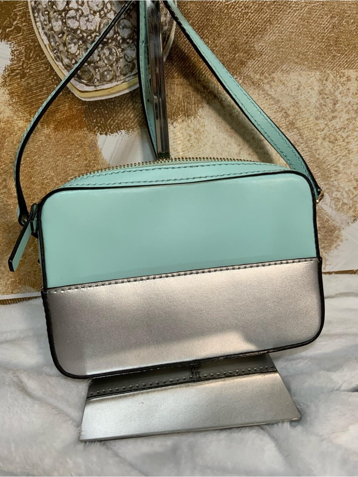 Kate Spade New York Mint and Silver Colorblock Crossbody Bag