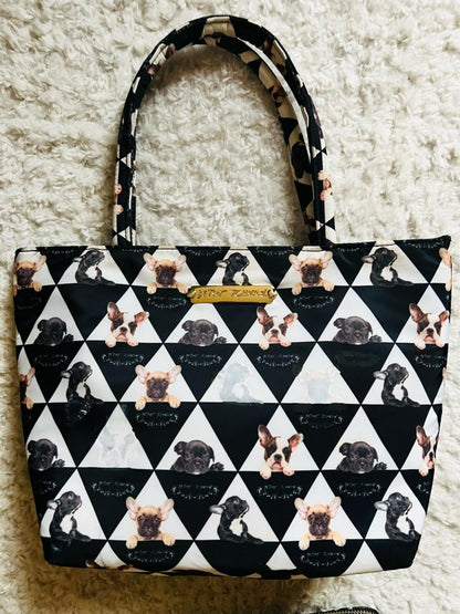 Betsey Johnson Insulated French Bulldog Print Tote with Matching Wallet
