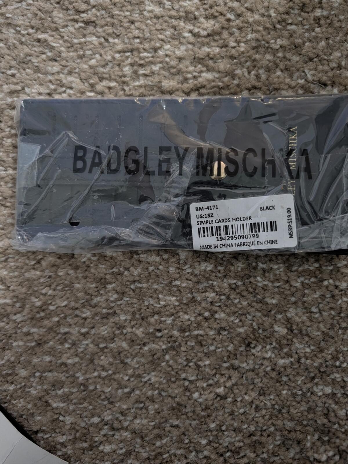 Badgley Mischka Black Simple Cards Holder