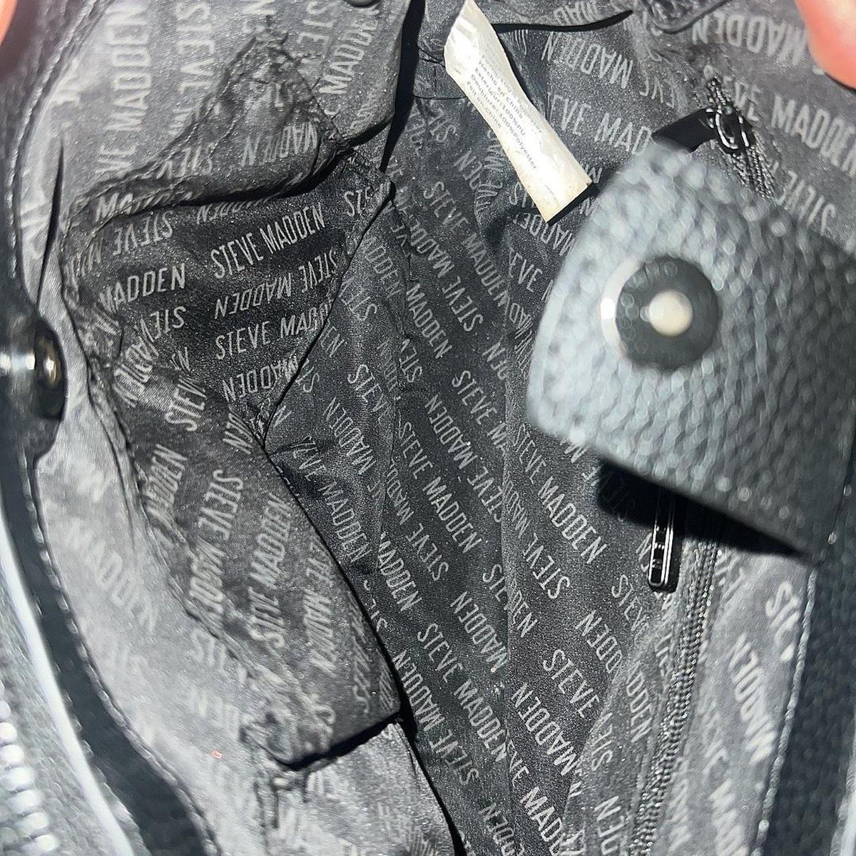 Steve Madden Black Crossbody Bag with Wide Adjustable Logo Strap