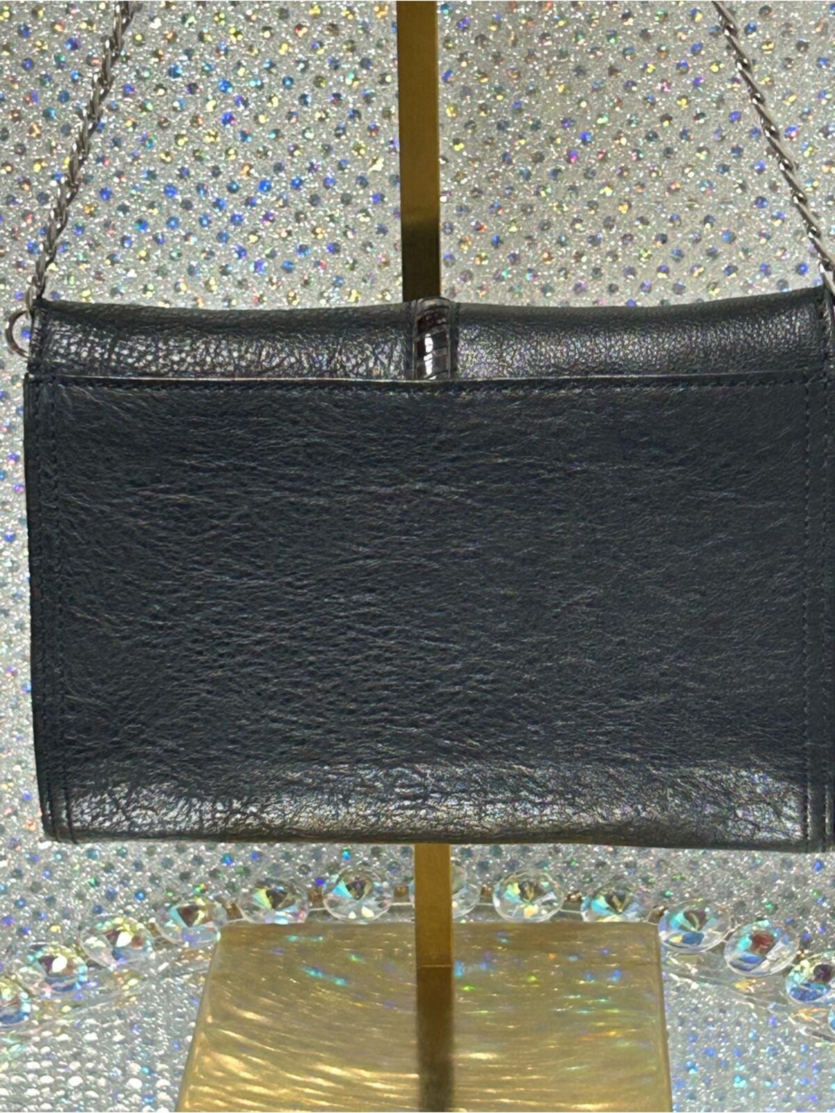 Brighton Black and Brown Leather Shoulder Bag with Silver-Tone Clasp