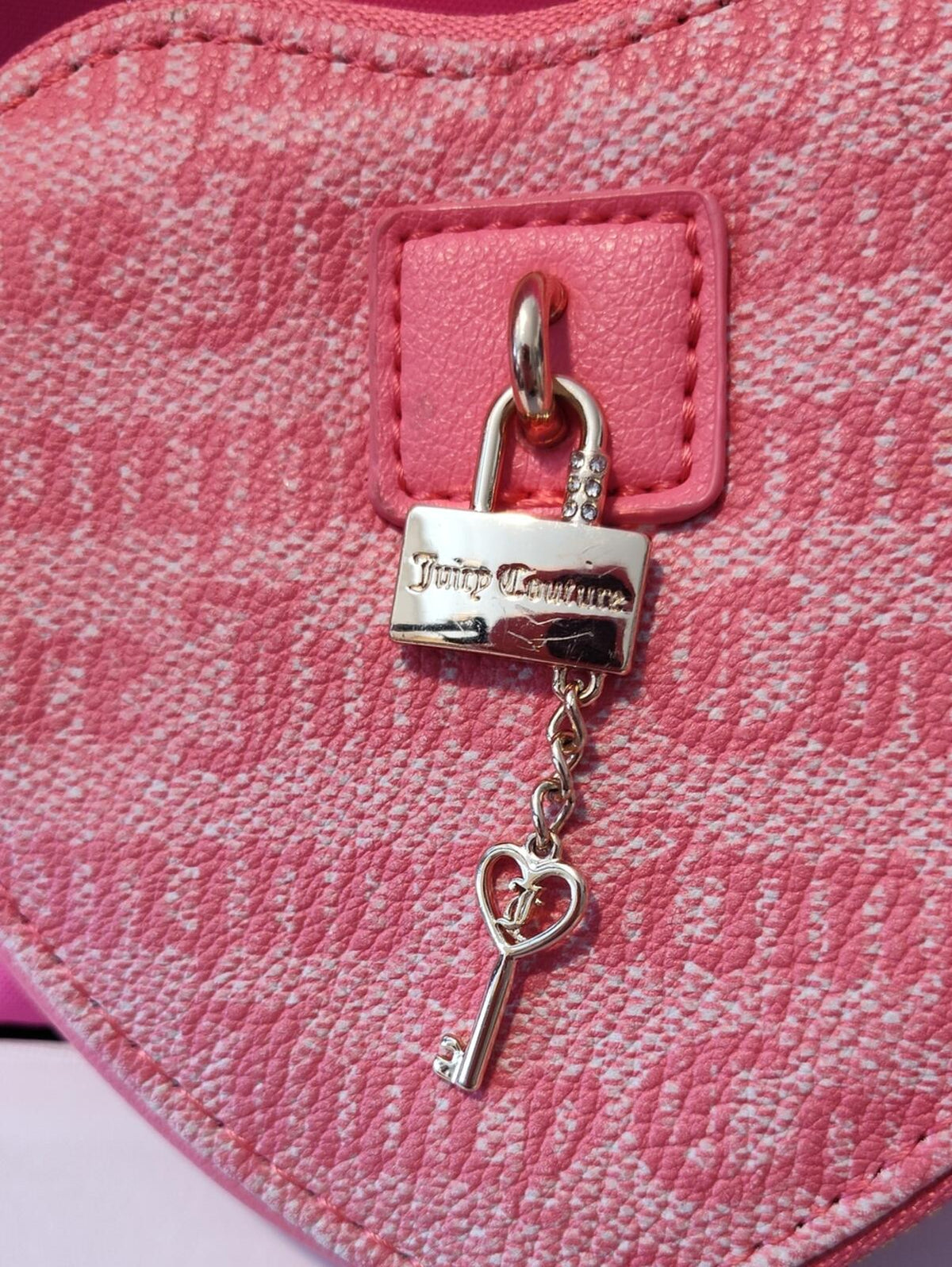 Juicy Couture Pink Heart Wristlet Crossbody Bag