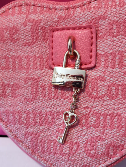 Juicy Couture Pink Heart Wristlet Crossbody Bag