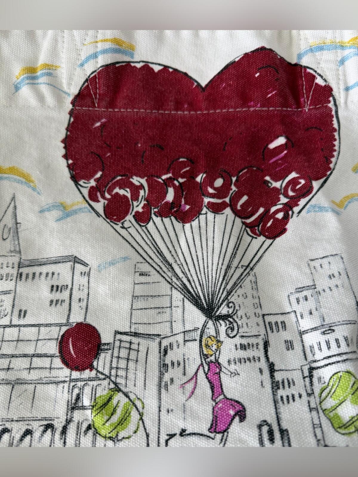 Brighton 'Follow Your Heart' Canvas Tote Bag with Paris Artwork dots