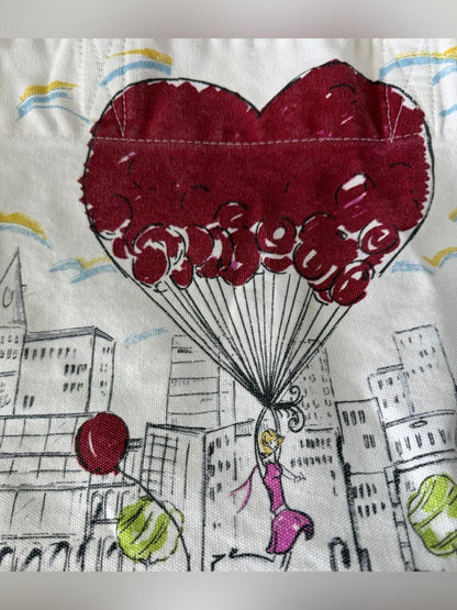 Brighton 'Follow Your Heart' Canvas Tote Bag with Paris Artwork dots