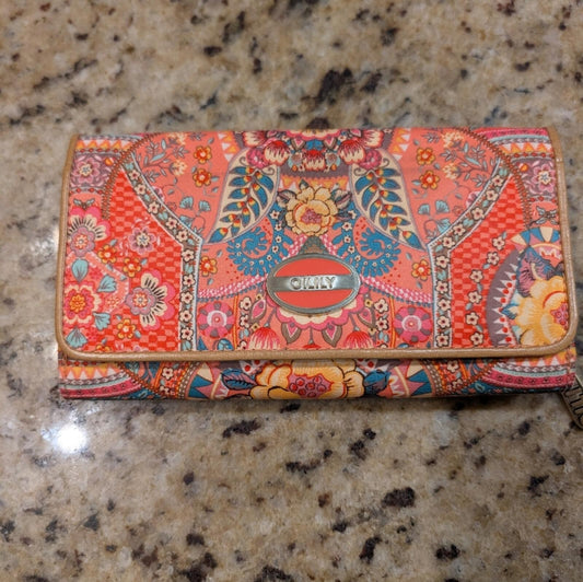 Oilily Coral Floral Printed Designer Wallet Y2K Style