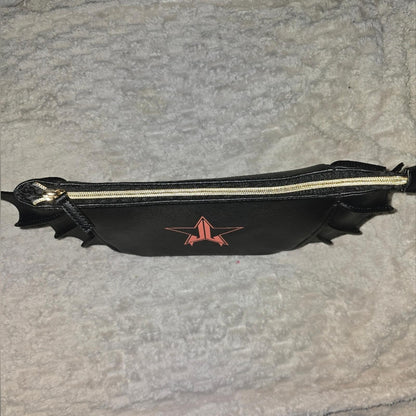 Jeffree Star Black Cosmetic Bag with Star Logo and Winged Sides NWOT