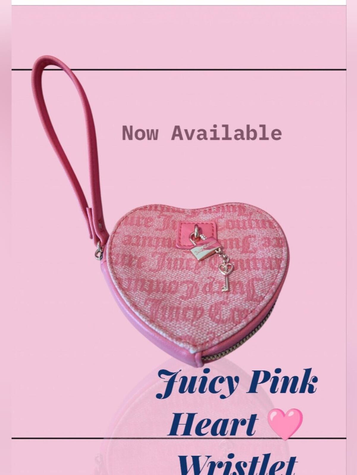 Juicy Couture Pink Heart Wristlet Crossbody Bag