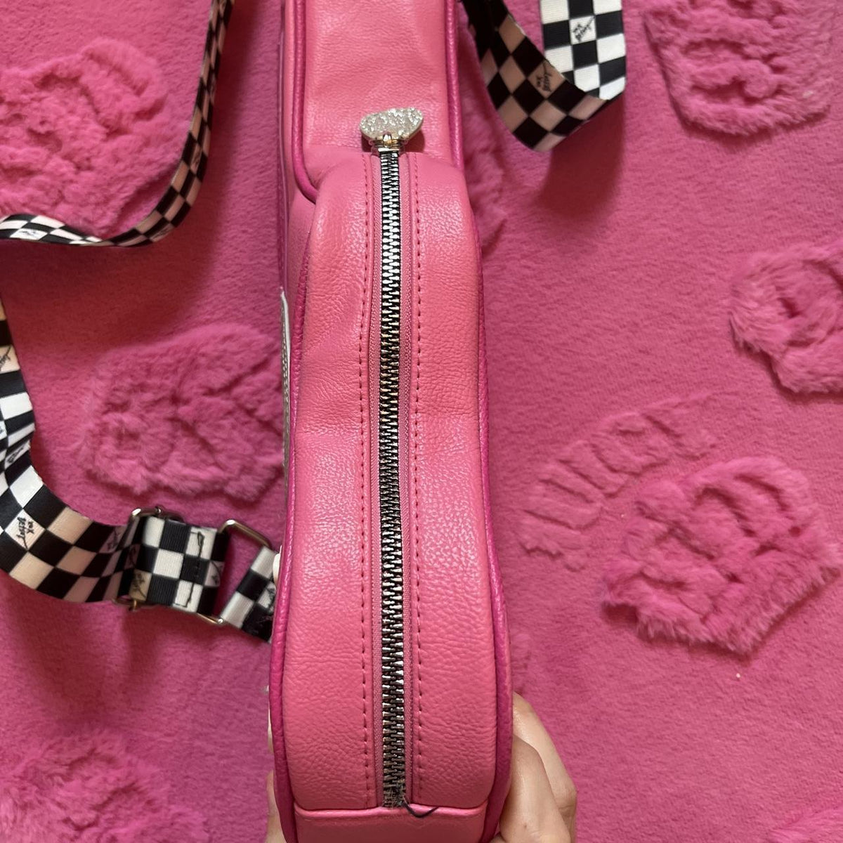 Betsey Johnson Pink Rockstar Guitar Purse & Cow Print Cowboy Hat Keychain