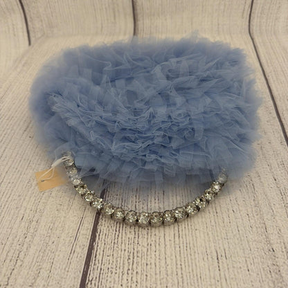 Badgley Mischka Jewel Purse Blue Tulle Ruffle Evening Bag Prom Wedding Girly