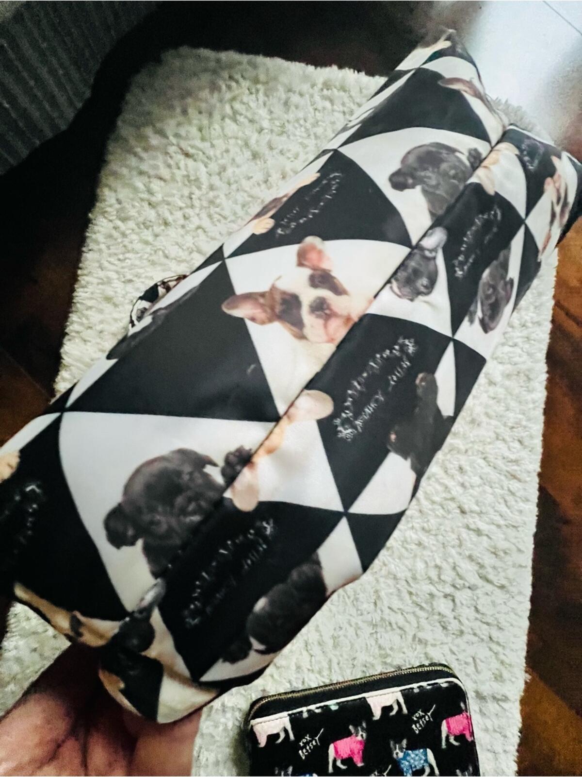 Betsey Johnson Insulated French Bulldog Print Tote with Matching Wallet