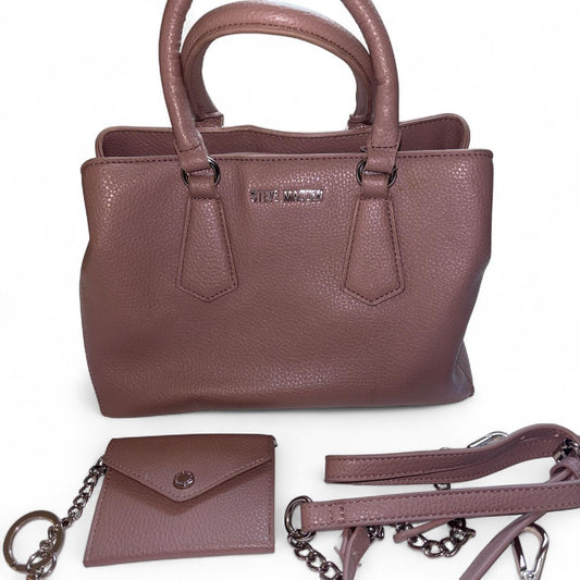 Steve Madden New Without Tags Mauve Pebbled Leather Satchel Bag with Accessories