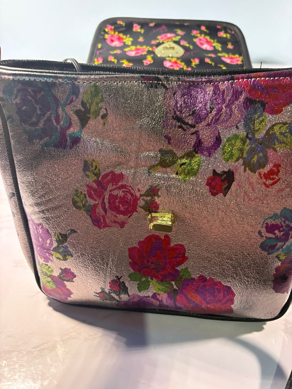 Betsey Johnson Floral Rotary Telephone Crossbody Purse Corded Novelty Bag
