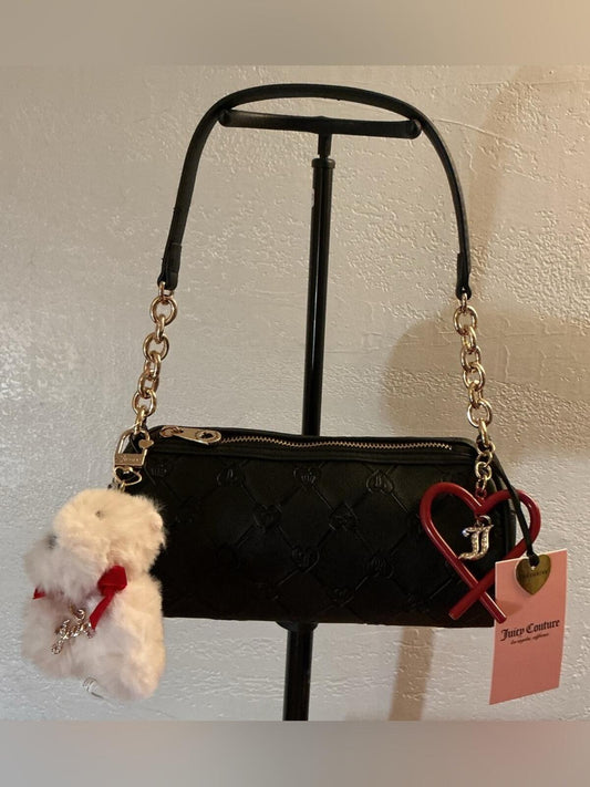 Juicy Couture Holiday In Roll Bag w/Teddy Bear Plush Charm - Liquorice