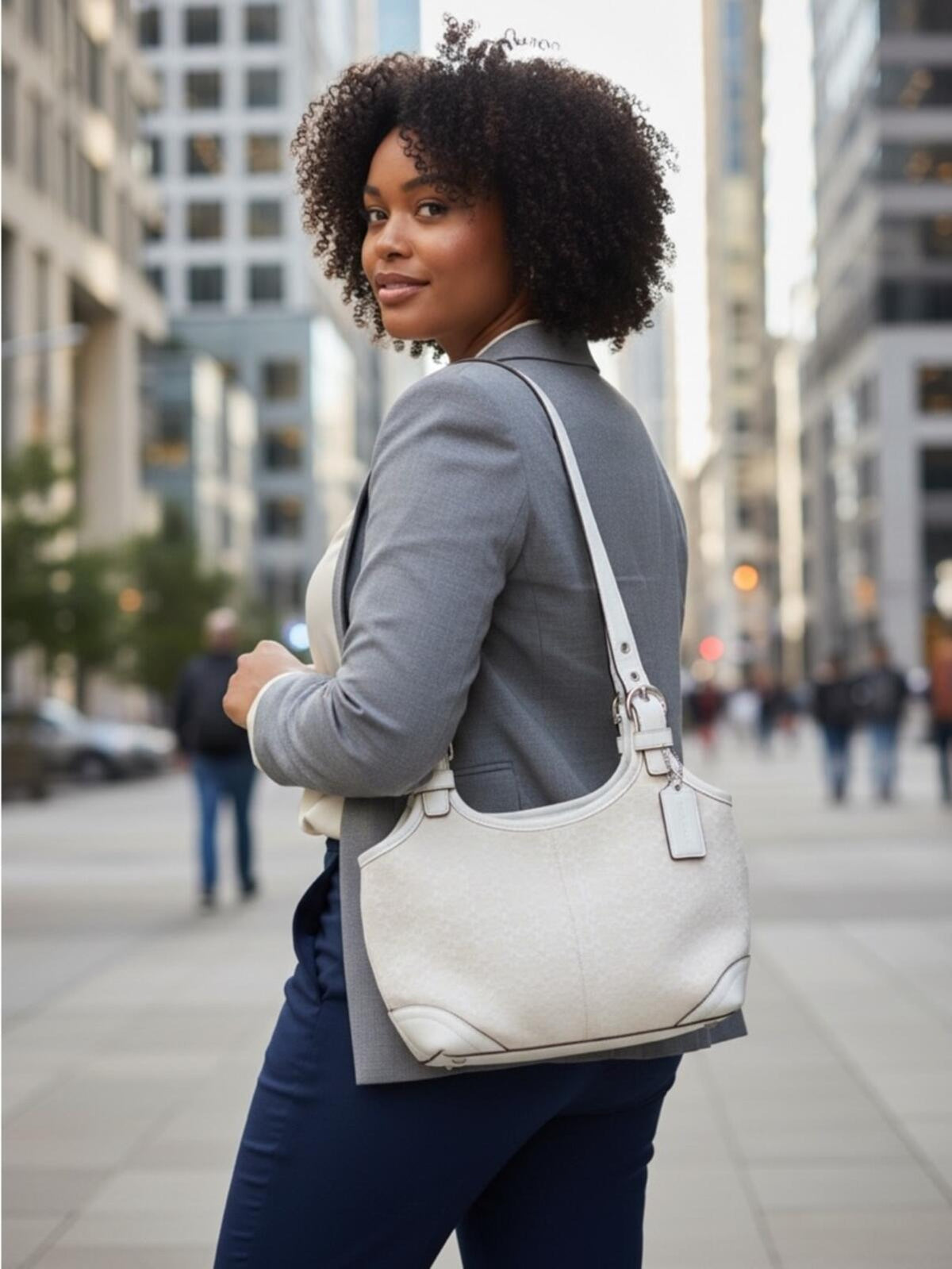 Vintage Coach Soho Mini Signature Canvas and Leather Shoulder Bag