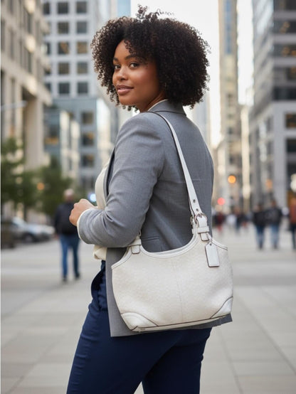 Vintage Coach Soho Mini Signature Canvas and Leather Shoulder Bag