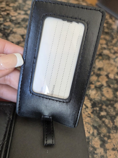 Trina Turk Black Quilted Leather Travel Wallet with Luggage Tag - New with Tags