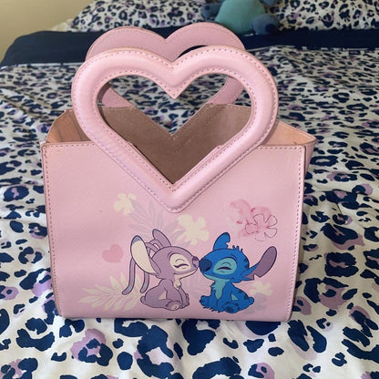 Leather and Lore Disney Stitch Pink Heart Handle Bag Y2K Style