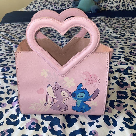 Leather and Lore Disney Stitch Pink Heart Handle Bag Y2K Style