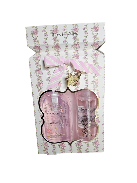 Tahari Peony Blush Body Wash & Body Oil Gift Set - New with Tags