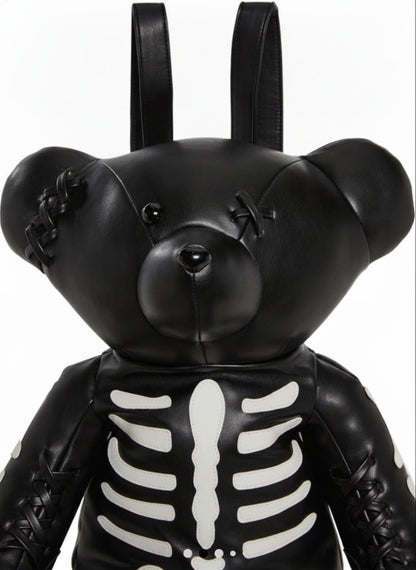 Dolls Kill Current Mood Deady Teddy Skeleton Bear Backpack Black Goth 25” nwt