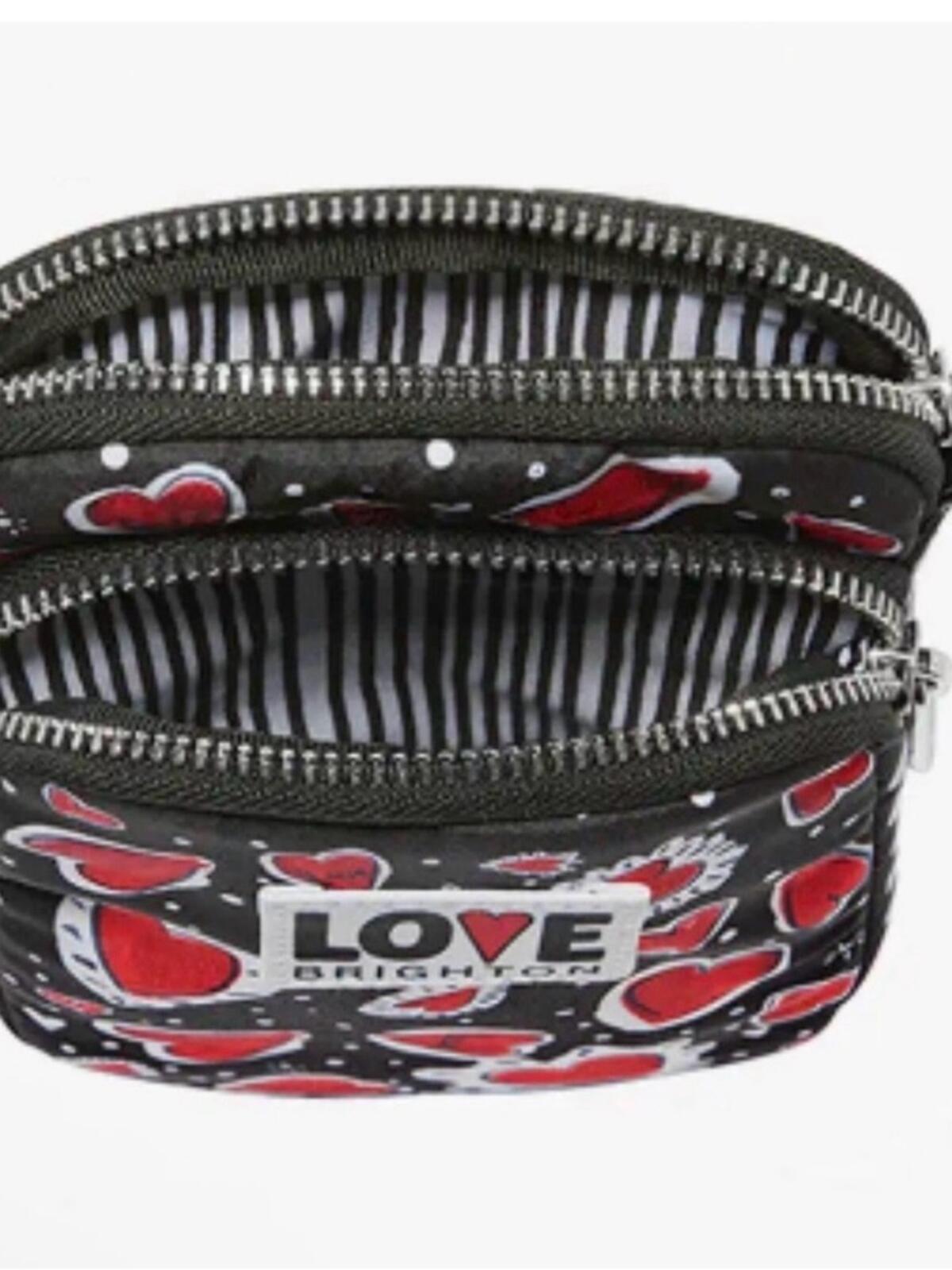 Brighton Hearts A Flutter
Crossbody Utility Bag Black
Red Adjustable Strap