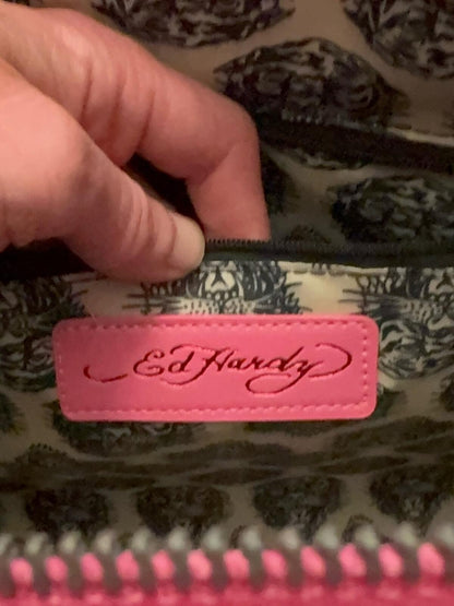 🔥 NWT ED HARDY "LOVE KILLS SLOWLY" COUTURE DENIM TOTE BAG 🔥