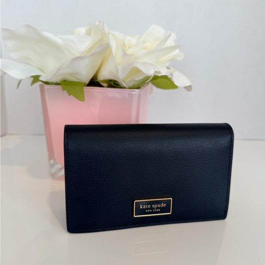 Kate Spade Laurel Way Mikas Pond Darla Black Mini Palm Bifold Wallet NWOT