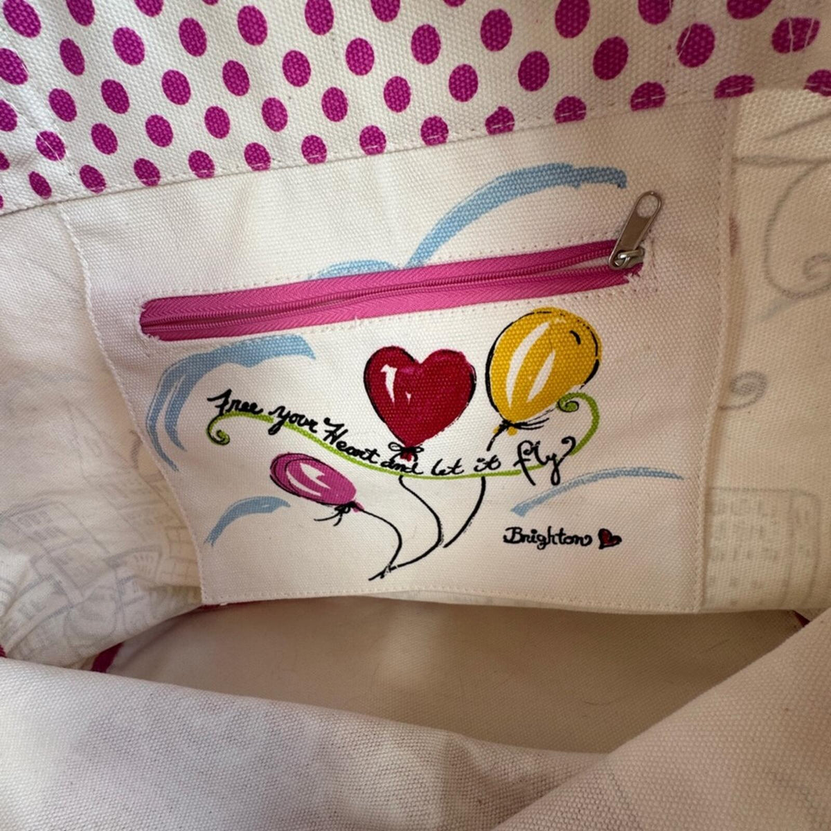 Brighton Women's Canvas Tote Bag with Balloon Print