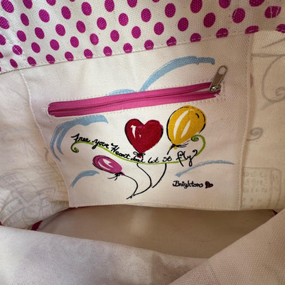Brighton Women's Canvas Tote Bag with Balloon Print