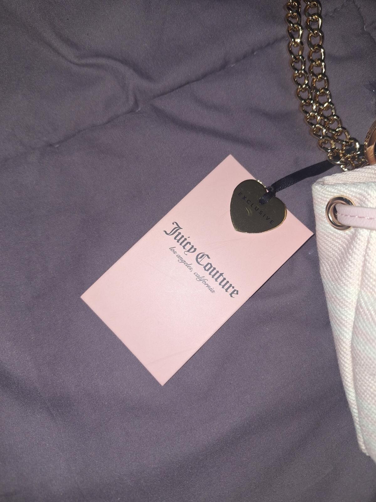 NWT Juicy Couture Exclusive Micro Canvas Bucket Bag Charm Set Strawberry