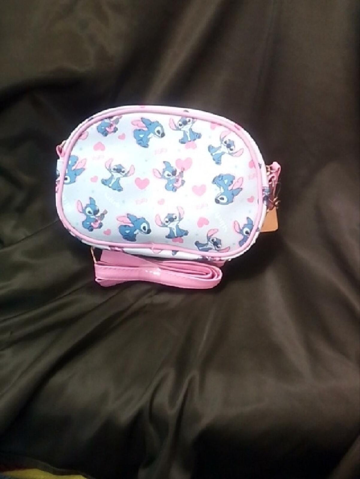 Disney Stitch Pink Hearts Crossbody Bag Kawaii NWT